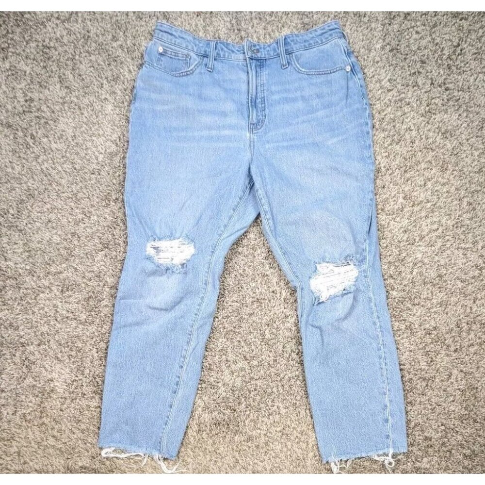Madewell Jeans Womens 32 The Curvy Perfect Vintage Distressed Light Wash